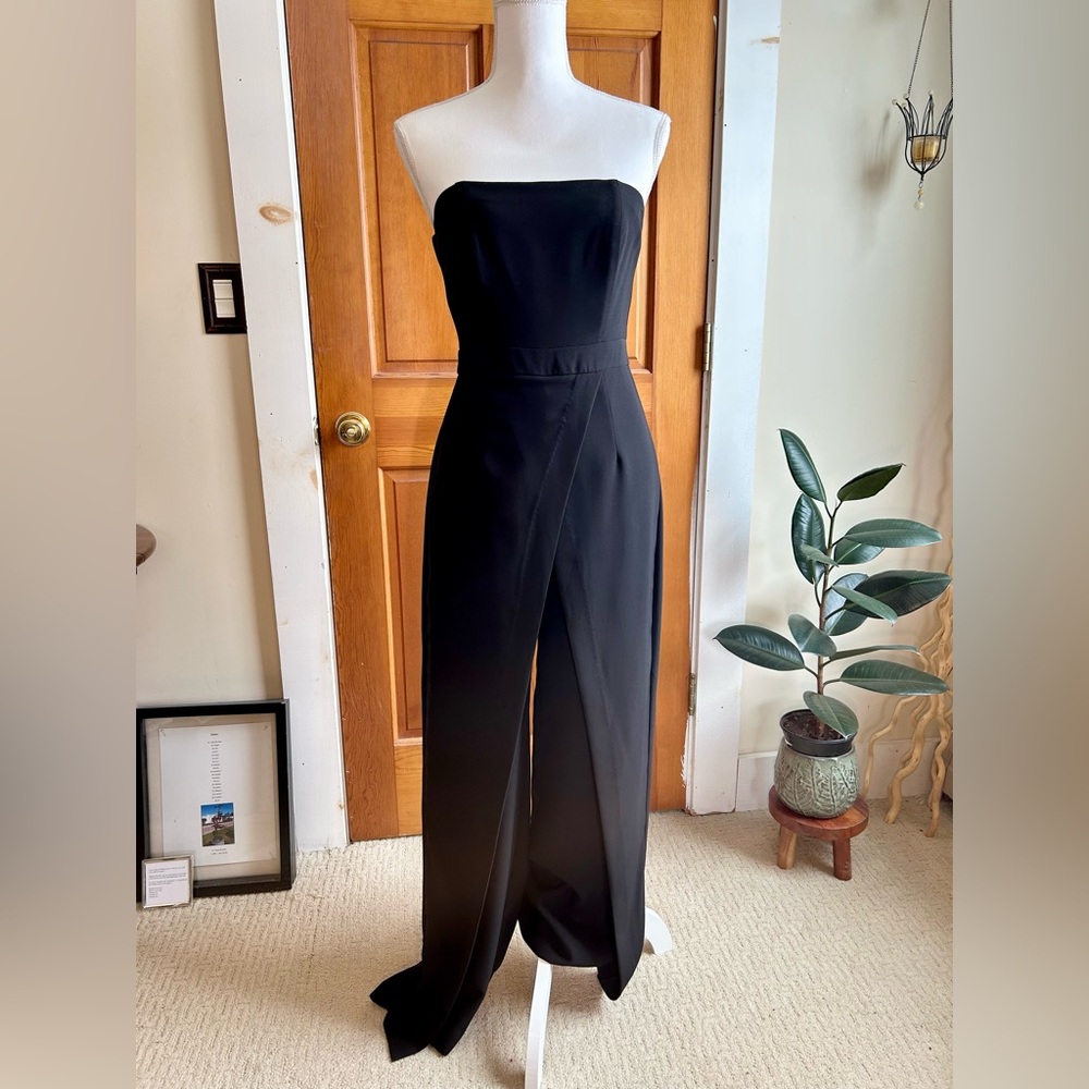 White House Black Market Black Strapless Jumpsuit